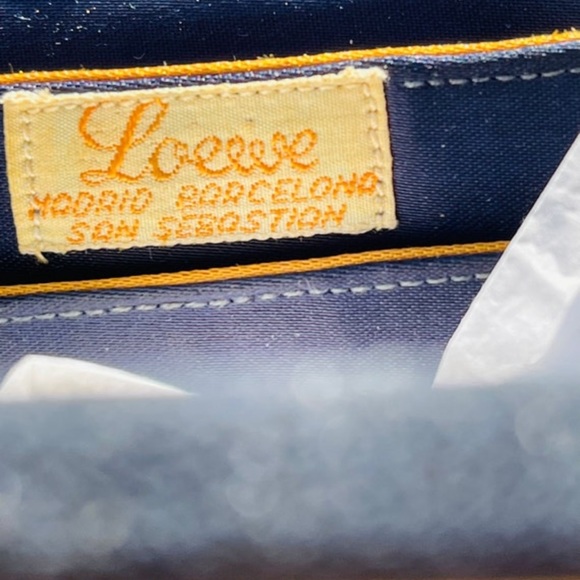 Loewe Navy Suede Handbag Vintage 1960s Purse Evening Bag - Picture 3 of 10